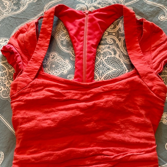 Nicole Miller Artelier Elegant Coral Stretchy  Mini Dress size 8 - Picture 5 of 10